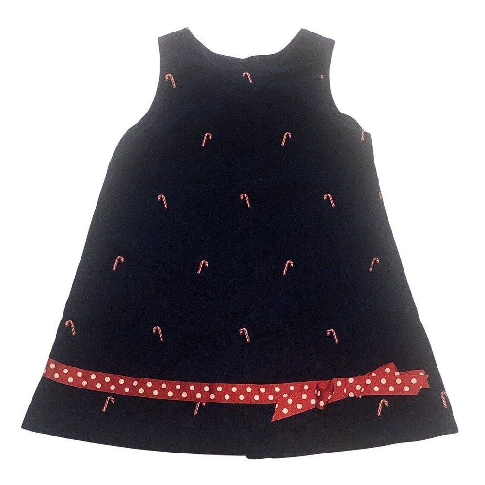 Funtasia! Too Christmas Candy Cane Dress Girl's Size 6 USA‎ MADE Blue